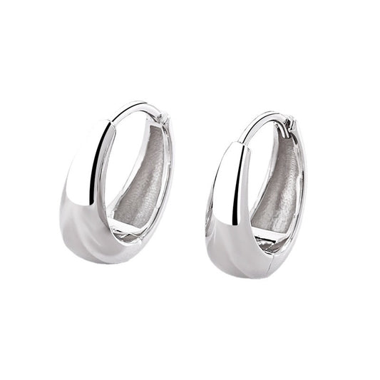 S925 Sterling Silver Round Plain Hoop Earrings