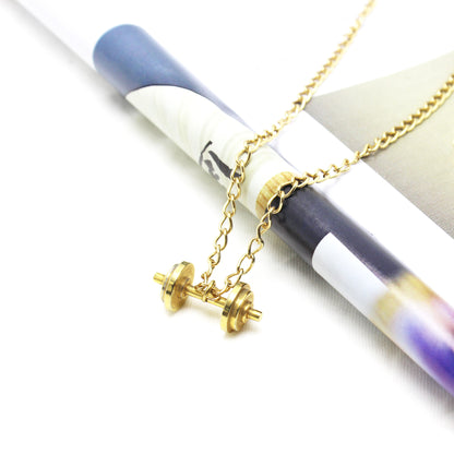 Stainless Steel Stylish Dumbbell Personality Necklace