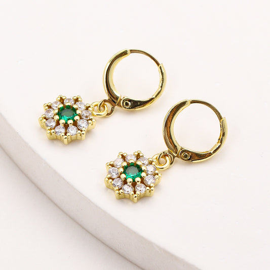 Geometric Round Turquoise Earrings for Women