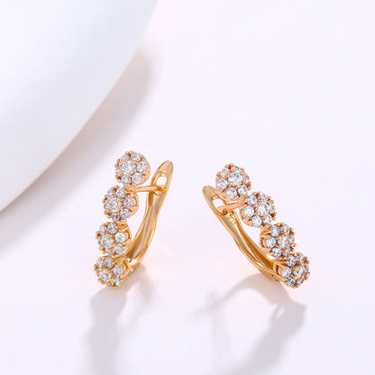 K-plated Gold Circle Zircon Earrings