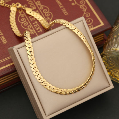 Simple Flat Snake Stainless Steel Necklace