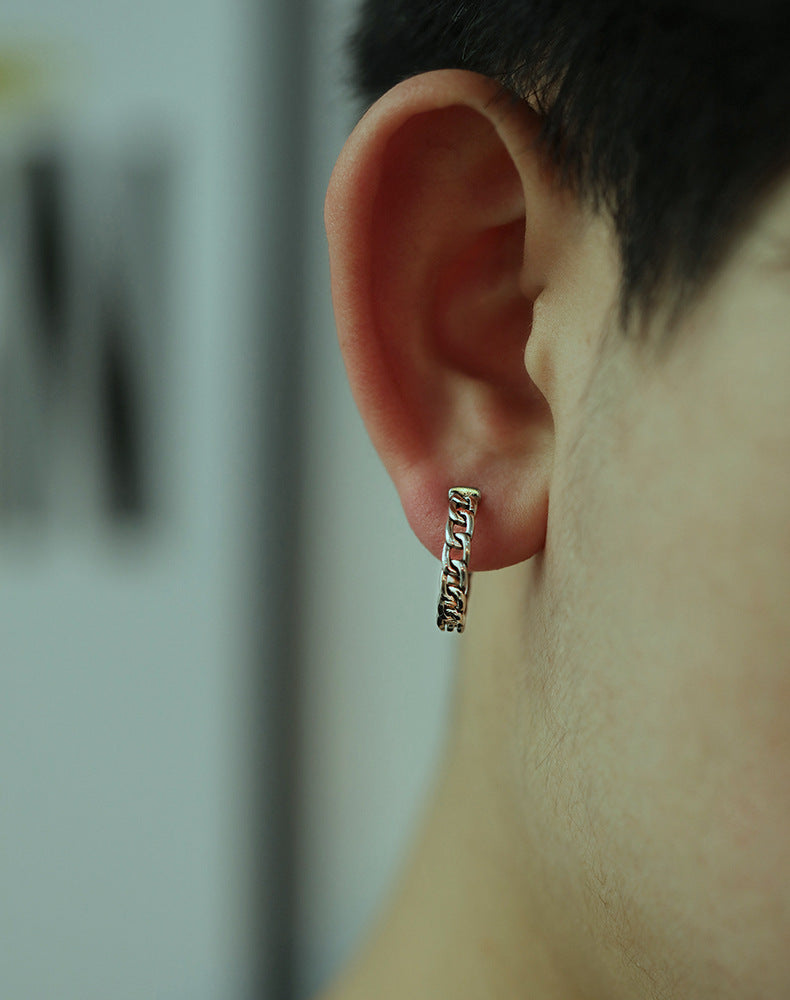 Stainless Steel Chain Hoop Earrings