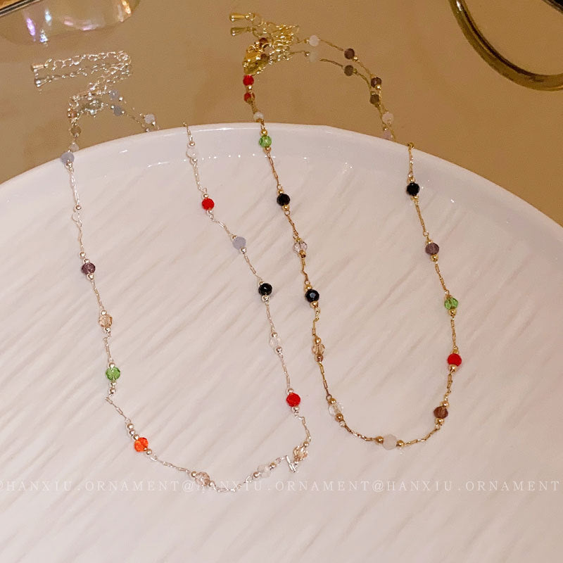 Colorful Broken Silver Geometric Necklace