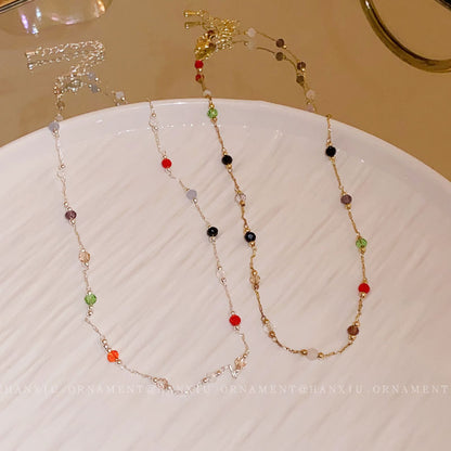 Colorful Broken Silver Geometric Necklace