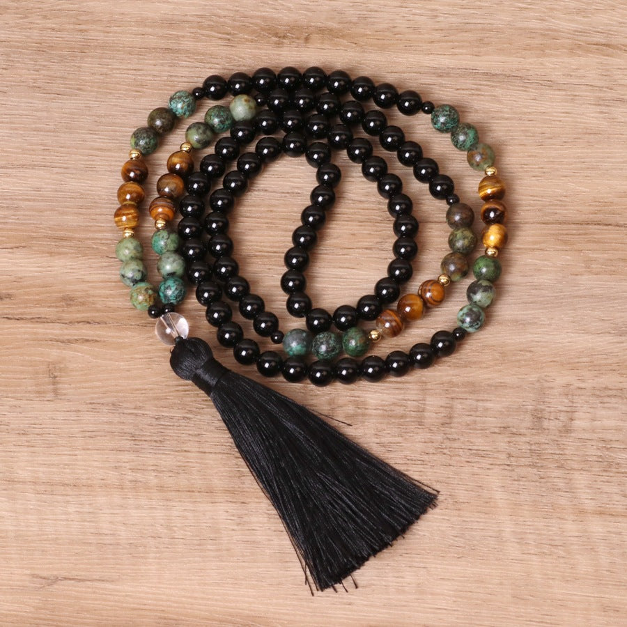 Elegant Bohemian Rosary Necklace