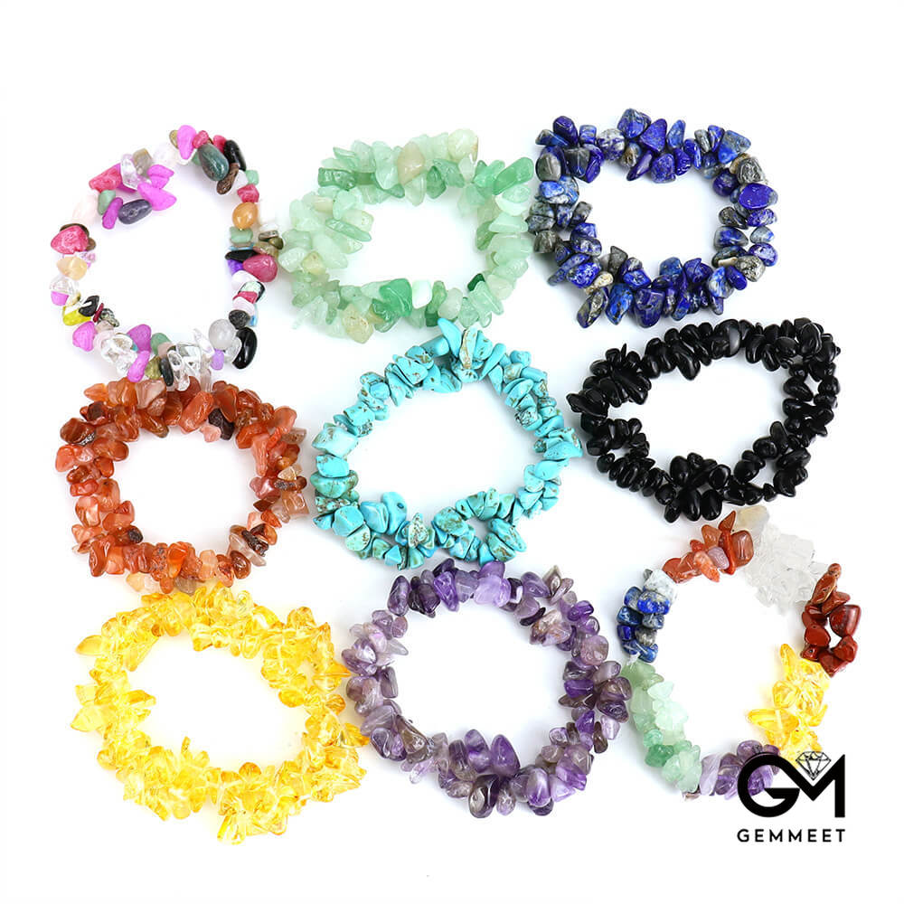 Crystal Irregular Double Woven Cross Elastic Bracelet