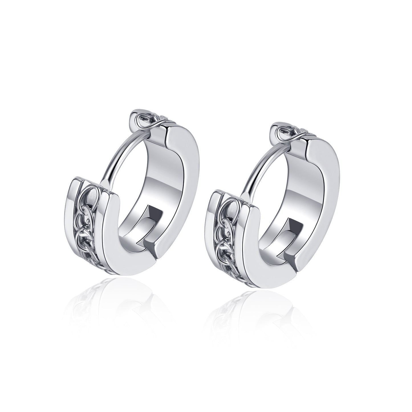 Stainless Steel Rope Totem Huggie Hoop Earrings