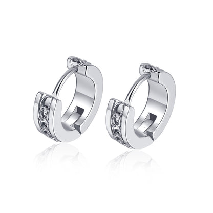 Stainless Steel Rope Totem Huggie Hoop Earrings