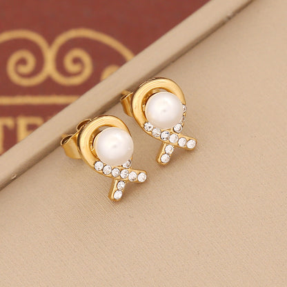 Heart-shaped Stainless Steel Stud Earrings