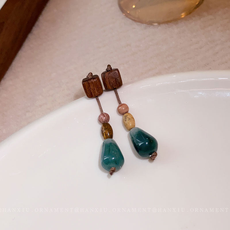 Square Drop Braided Rope Earrings