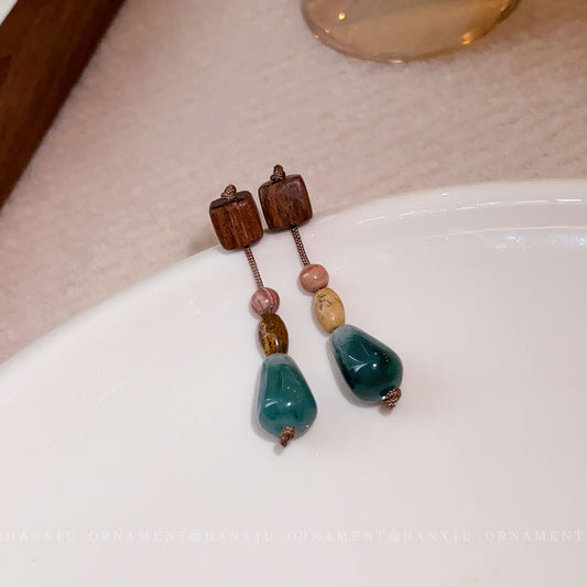 Square Drop Braided Rope Earrings