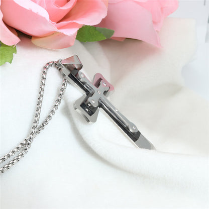 Hip Hop Vintage Cross Zircon Pendant
