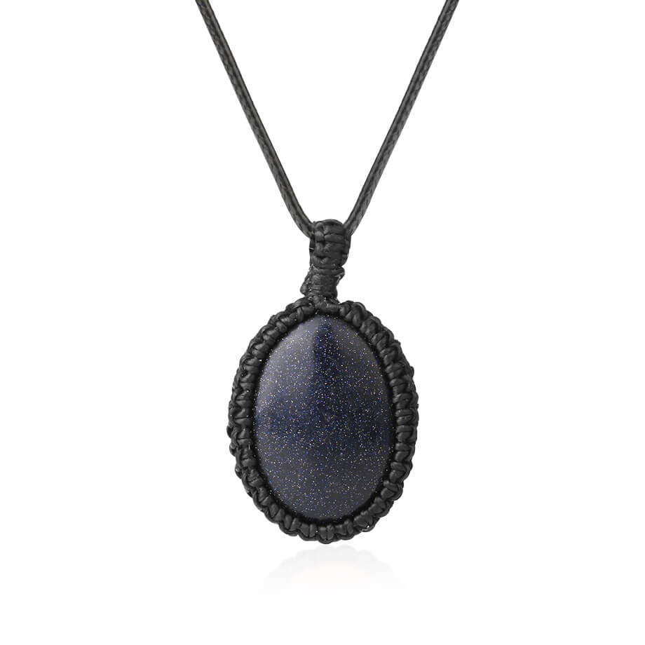 Oval Crystal Woven Necklace