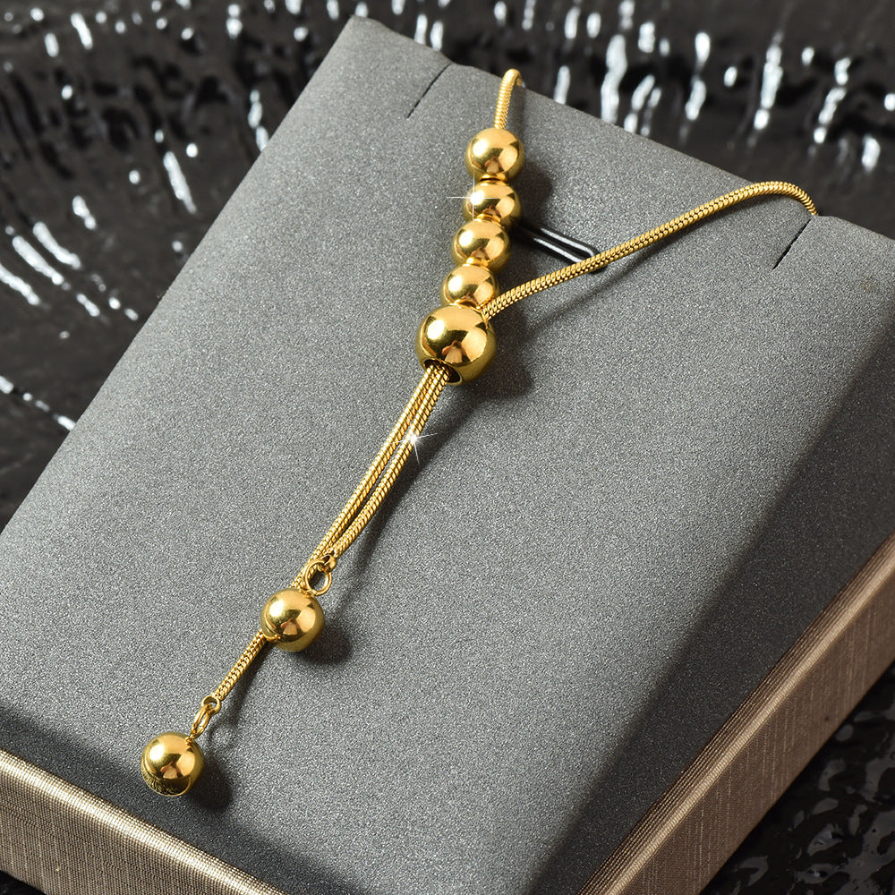 High Sense Simple Long Titanium Steel Necklace