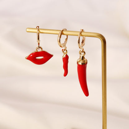 Heart-shaped Stainless Steel Drop Earrings