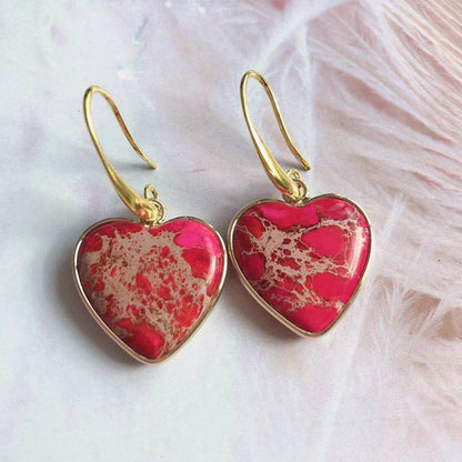 Rose Heart Hanging Earrings