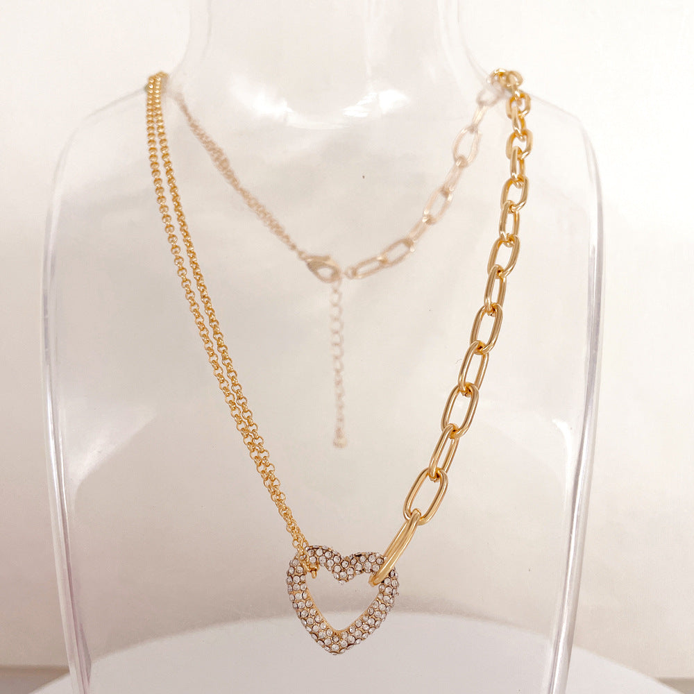 Three-dimensional Love Zircon Necklace