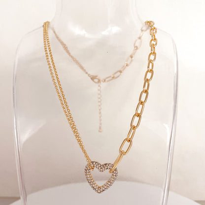 Three-dimensional Love Zircon Necklace