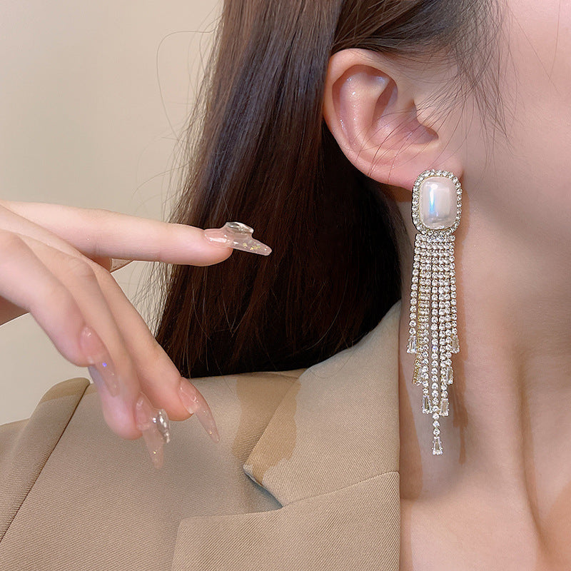 Flash Diamond Long Style Earrings