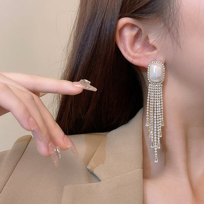 Flash Diamond Long Style Earrings
