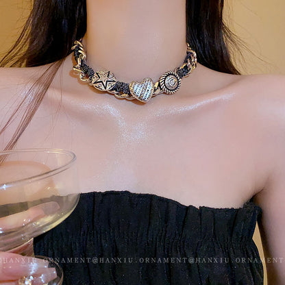 Round Pentagram Wrapped Necklace