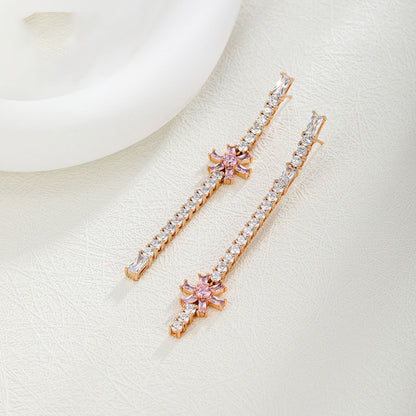 Micropaved Zirconia Temperament Stud Earrings