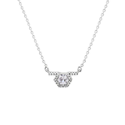 Geometric Zircon Platinum-plated Necklace for Women