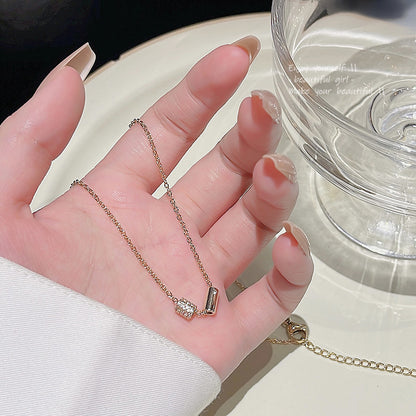 New Light Luxury Niche Cylindrical Geometry Titanium Steel Necklace