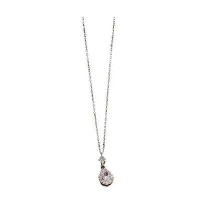 Titanium Steel Zircon Water Drop Necklace