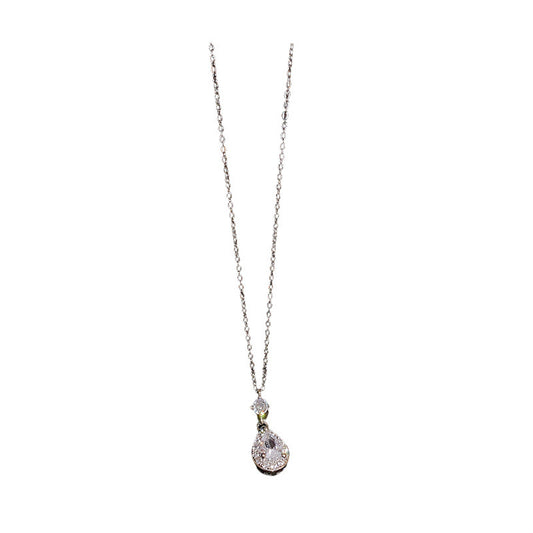 Titanium Steel Zircon Water Drop Necklace