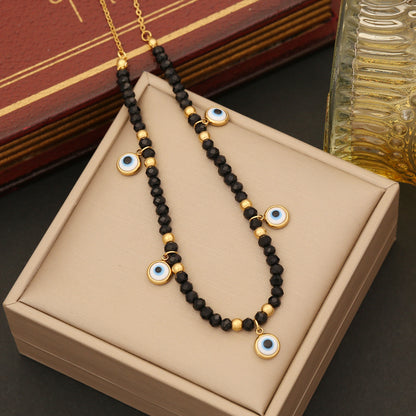 Personality Eyes Black Stone Necklace