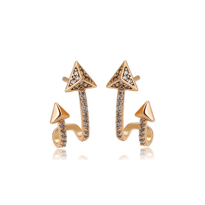 Simple Arrow Zircon Design Fashion Stud Earrings