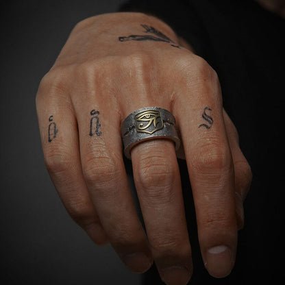 Men's Hippop Retro Eye of God Horus Adjustable Ring