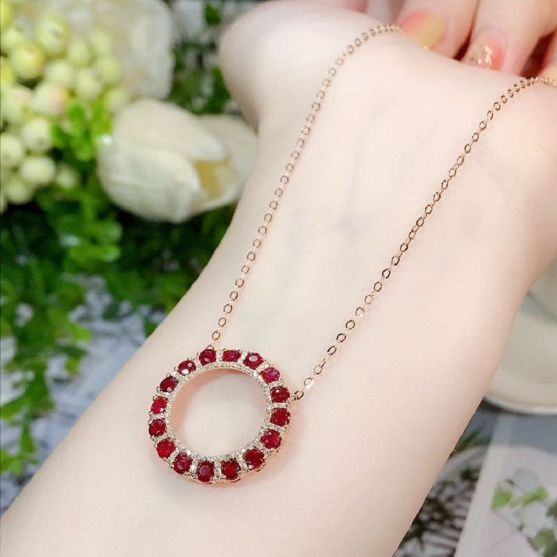 Concentric Lock Ruby Necklace