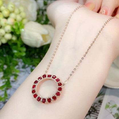 Concentric Lock Ruby Necklace