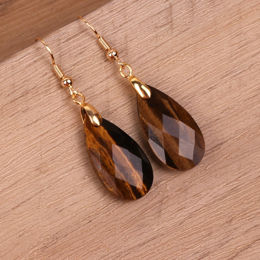 Simple Crystal Cut Drop Earrings