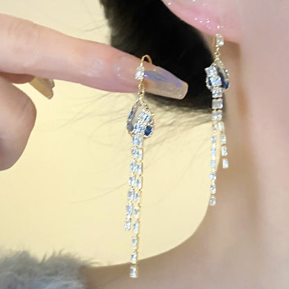 Elegant Fringed Butterfly Drop Earrings