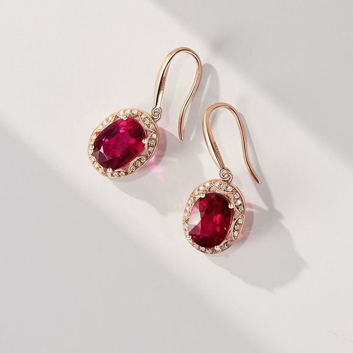 Faxul Pigeon Blood Tourmaline Earrings