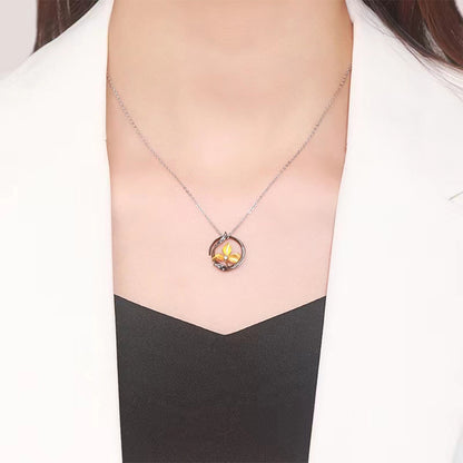 Fashion Iris Zircon Pendant Necklace