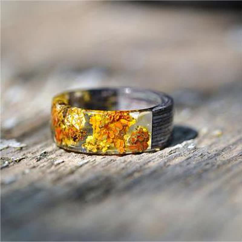 Women's Unique Forest Wooden Resin Ring