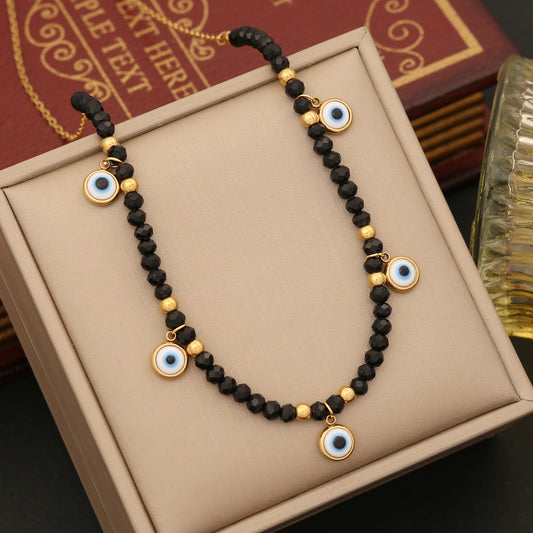 Personality Eyes Black Stone Necklace