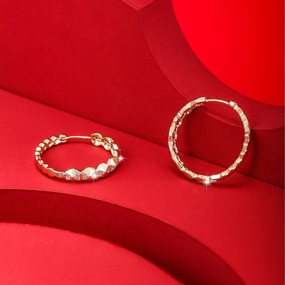 Simple Geometric Rhombus Hoop Earrings