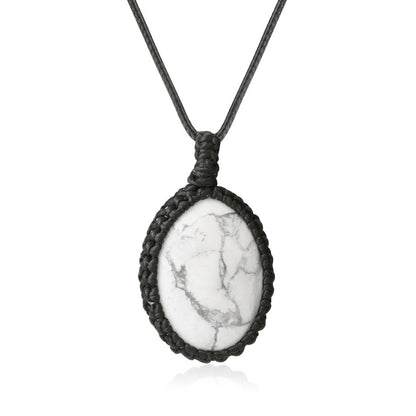 Oval Crystal Woven Necklace