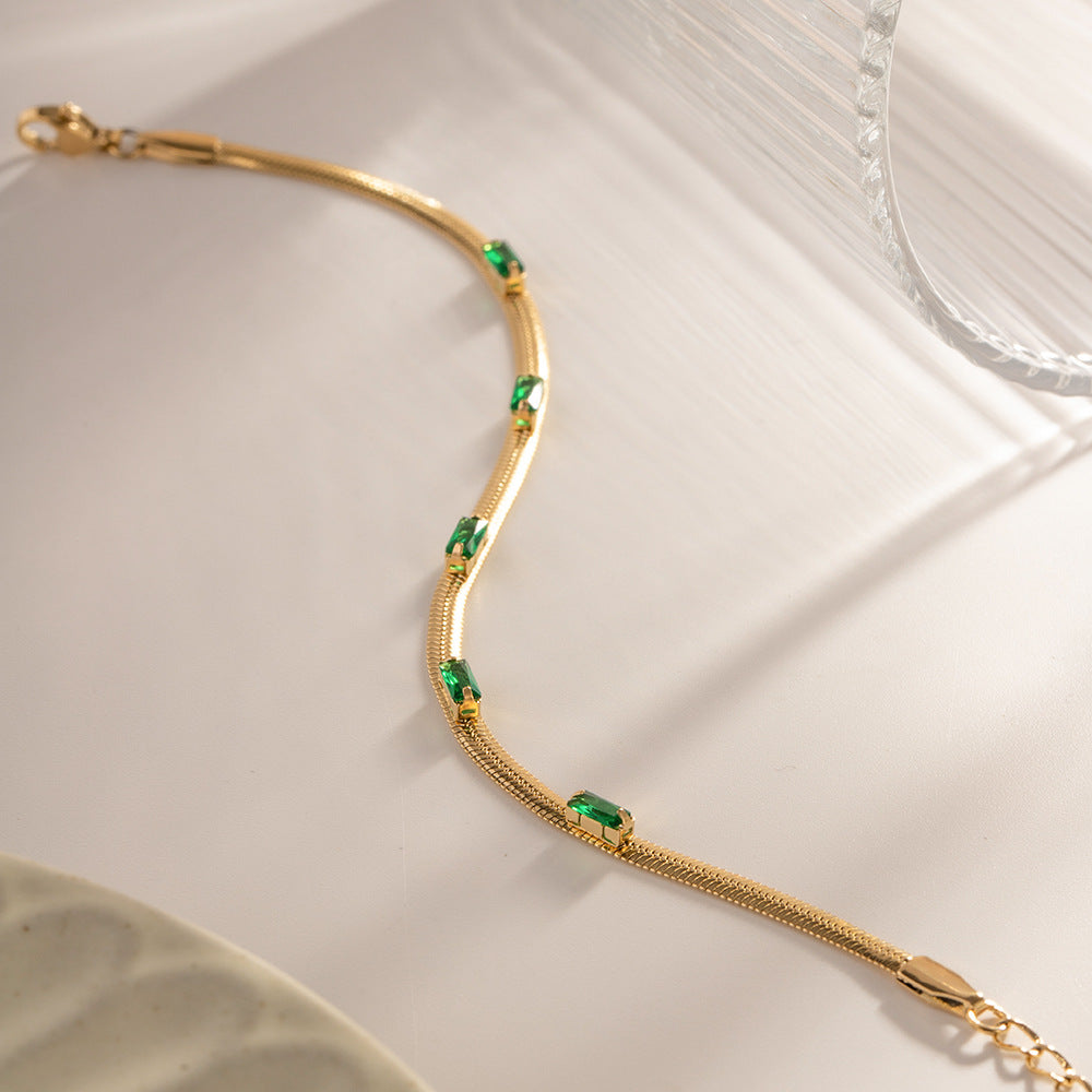 Bohemia Rectangle Stone Rope Texture Bracelet