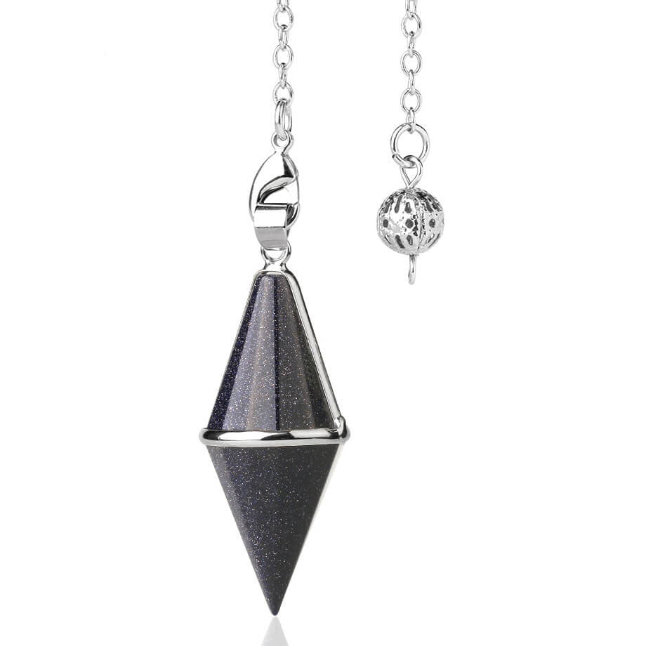 Stone Cut Crystal Cone Pendant