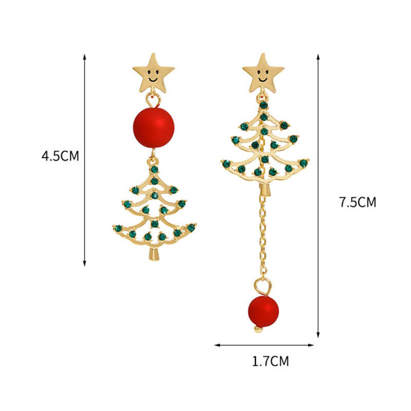 Christmas Earrings Niche Green Christmas Tree Stud Earrings