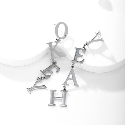 Fashion Personality Letter Niche Earrings