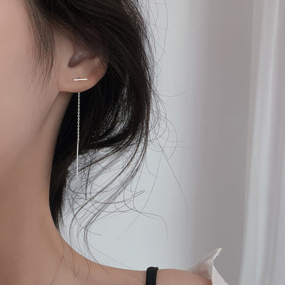 Personality Word Simple Temperament Long Tassel Earrings