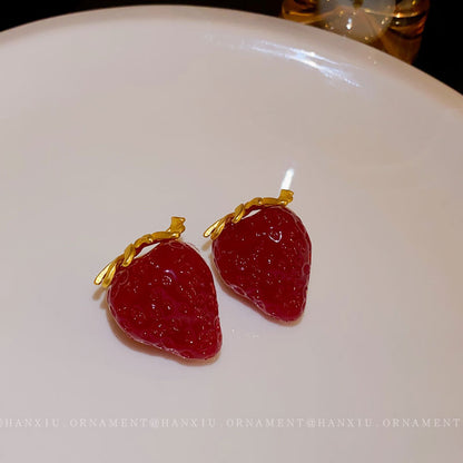 Silver Needle Medieval Strawberry Earrings