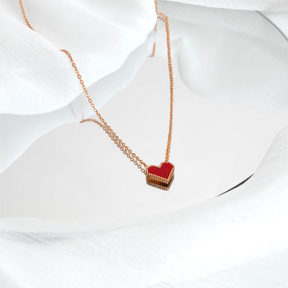 French Vintage Senior Sense with Love Titanium Steel Collar Bone Necklace